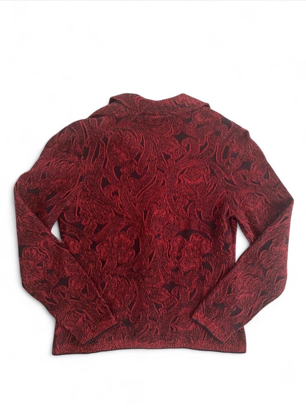 Peruvian Connection Red Patterned Button-Front Blazer - Picture 4 of 7